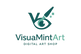 Create image of logo for visuamintart like art shop and sell digital art items