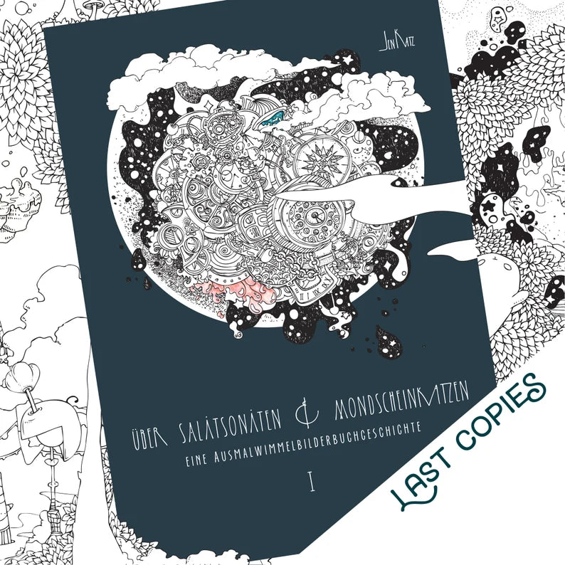 Coloring book Salatsonaten 1 - katzundtatz - kawaii doodles adult coloring book Über Salatsonaten & Mondscheinkatzen
